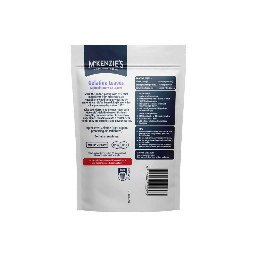 McKenzie's Gelatine Leaves - 20g