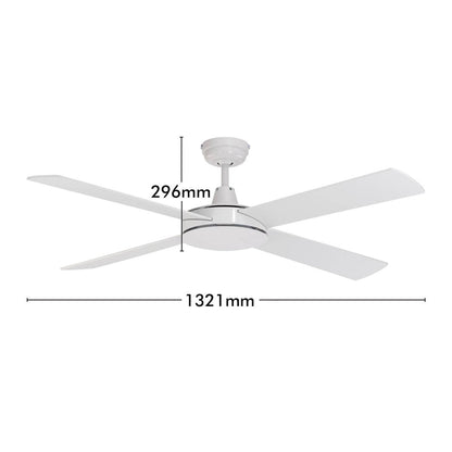 Mercator Grange Ceiling Fan - 130cm White - Plywood - Quiet Operation