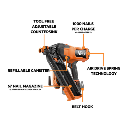 AEG F-RAPID Framing Nailer - 18V - 10GA - Skin Only