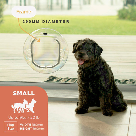 Hakuna Pets Small Ultra Clear Pet Door - 290mm Polycarbonate - Durable