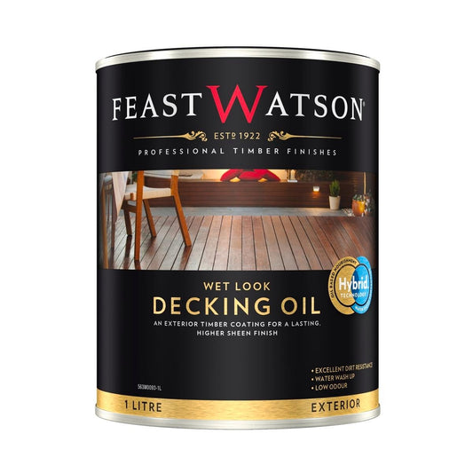 Feast Watson Wet Look Decking Oil 1L Water Based UV Resistant