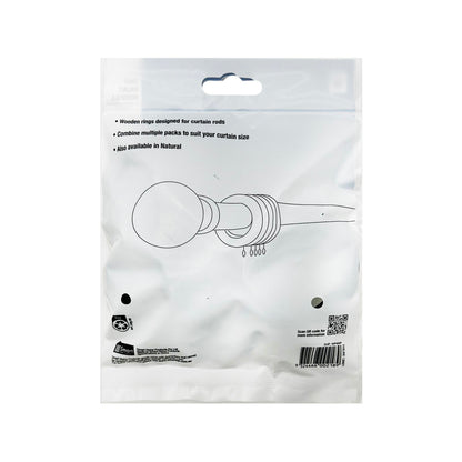 Windoware Curtain Rings - 33mm - Walnut - 5 Pack