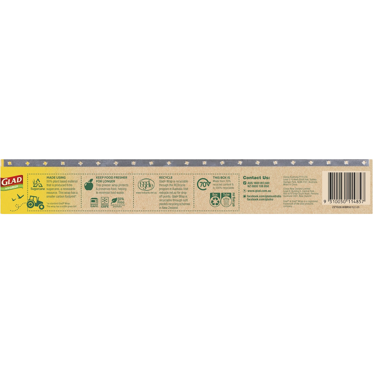 Glad To Be Green 50% Plant Based Cling Wrap 50m Each