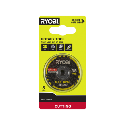 Ryobi Rotary Twist Lock Cutting Disc - 38mm - 5 Pack