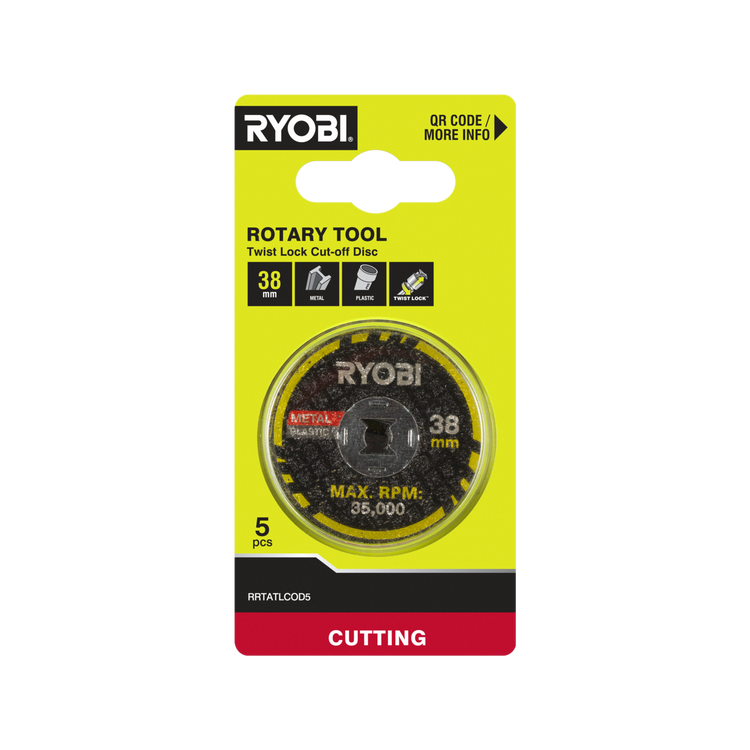 Ryobi 38mm Rotary Twist Lock Cutting Disc 5 Pack