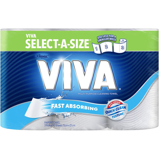Viva Select-A-Size Paper Towels White 270 Sheets 3 Pack