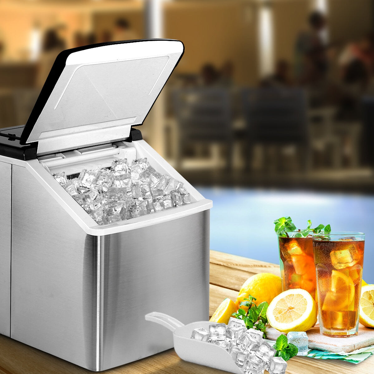 Devanti Portable Ice Cube Maker 3.2L IM-ZB-18F-SS