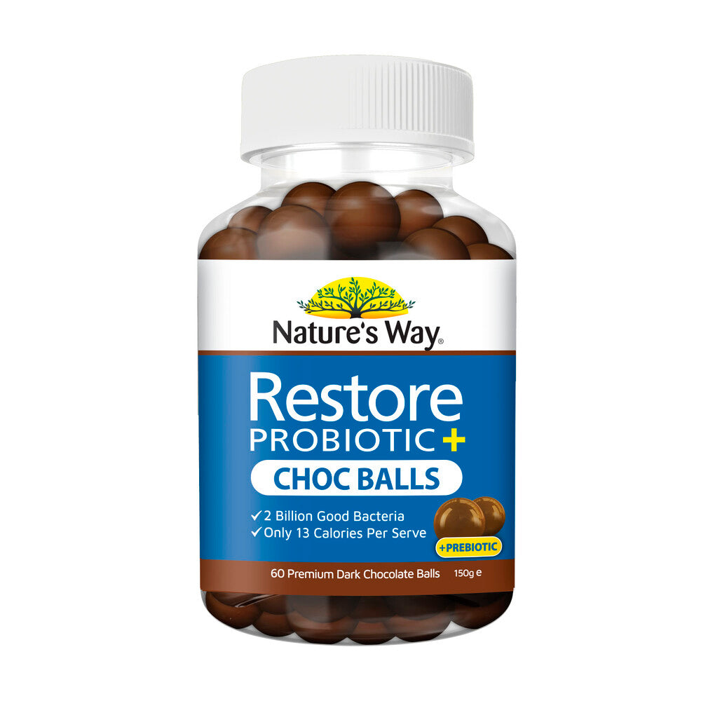 Nature's Way Restore Probiotic Choc Balls - 60 pack