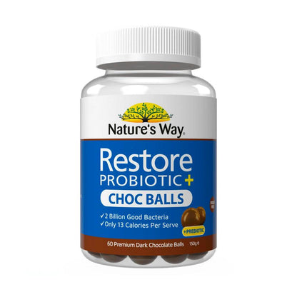 Nature's Way Restore Probiotic Choc Balls - 60 pack