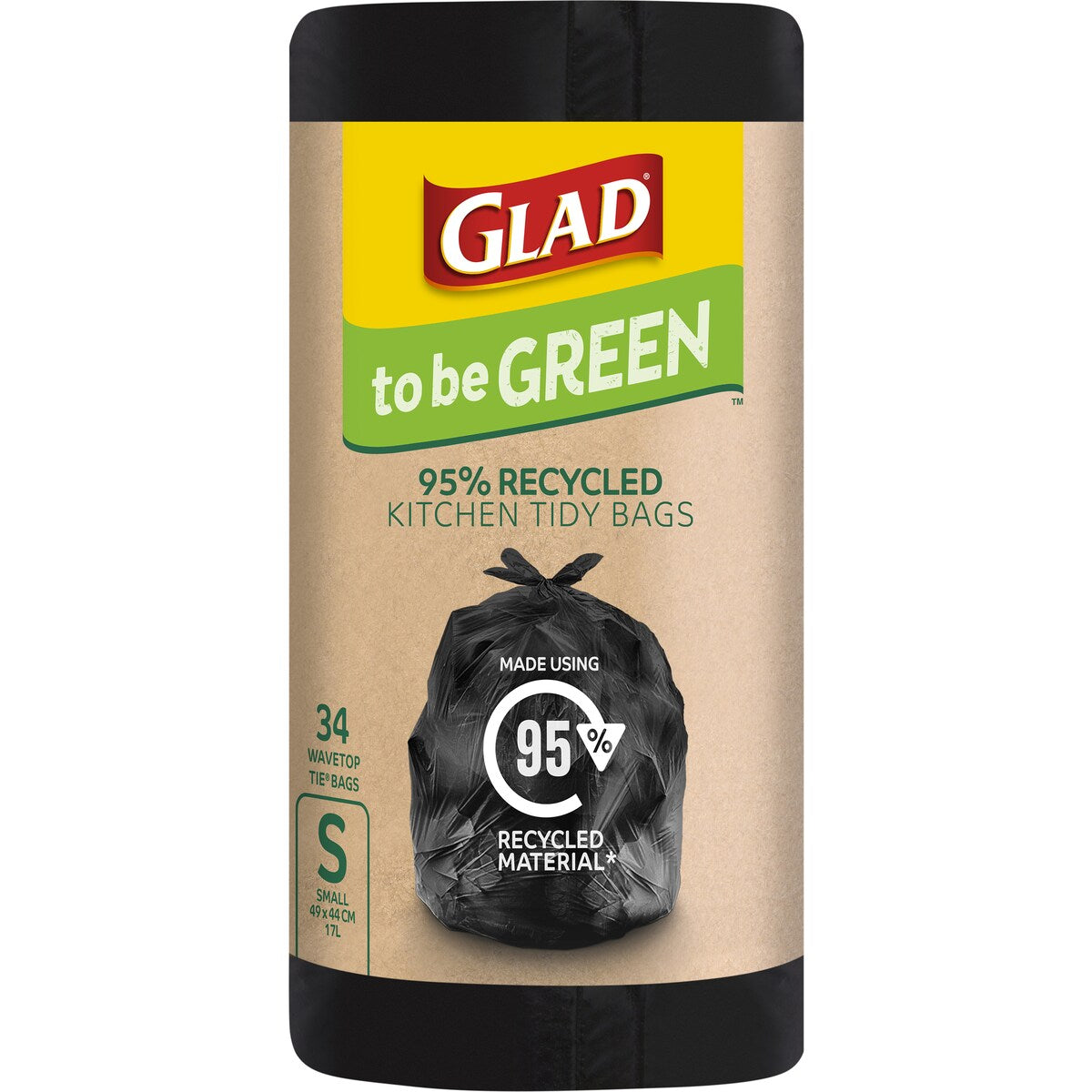Glad To Be Green 95% Recycled Kitchen Tidy Bags Small 34 pack