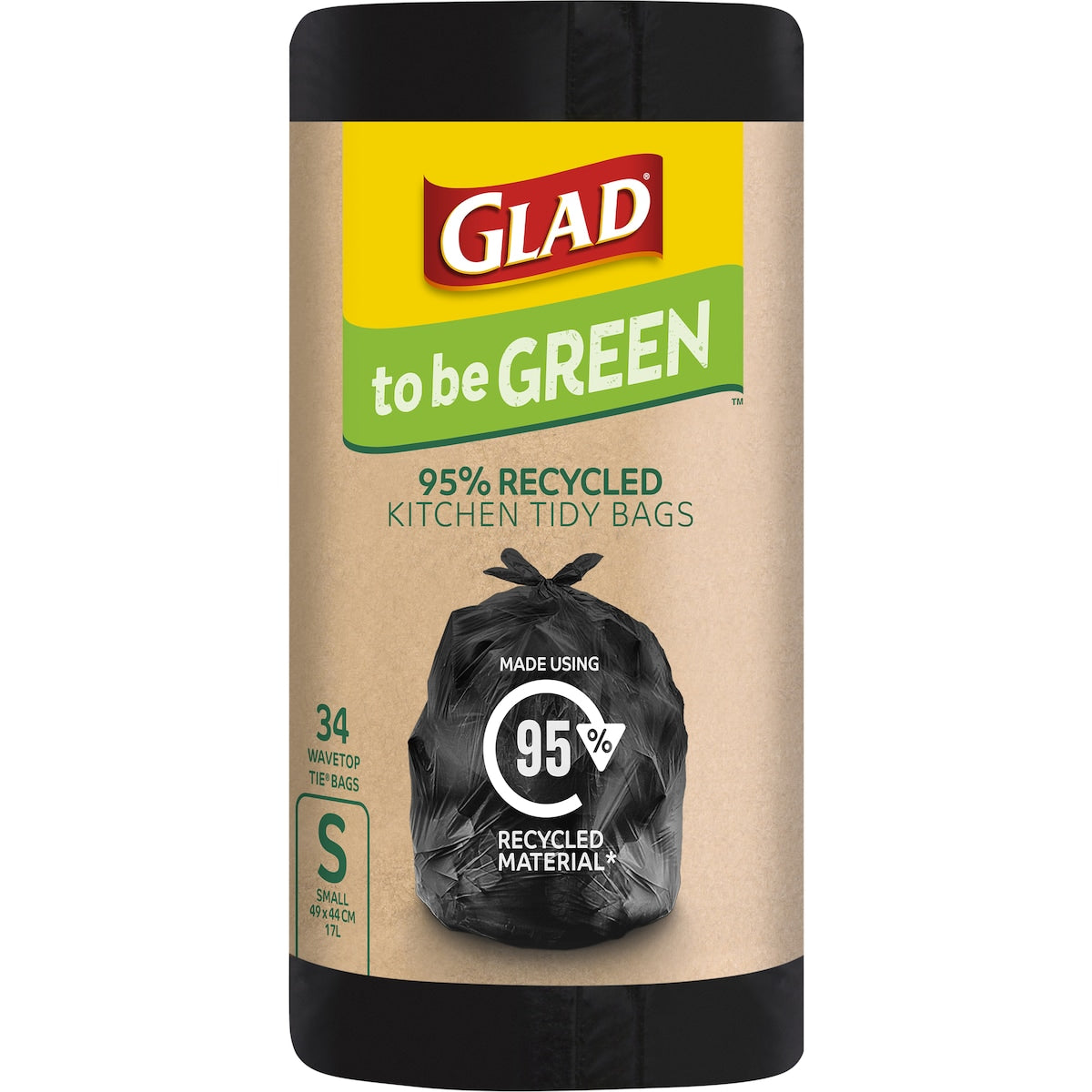 Glad To Be Green 95% Recycled Kitchen Tidy Bags Small 34 pack