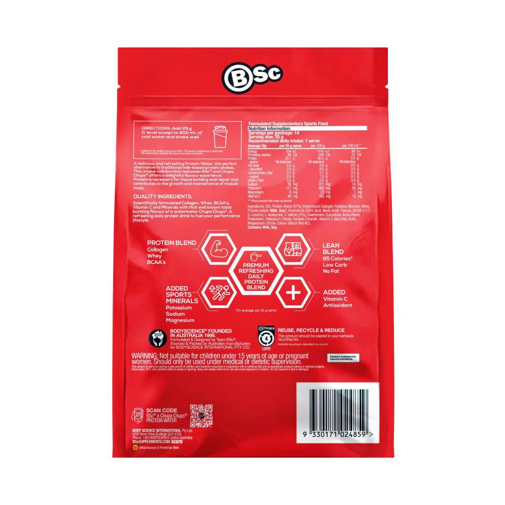 BSc X Chupa Chups Protein Water Watermelon - 350g