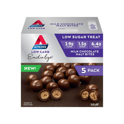 Atkins Endulge Milk Choc Malt Bites 5x30g - 150g