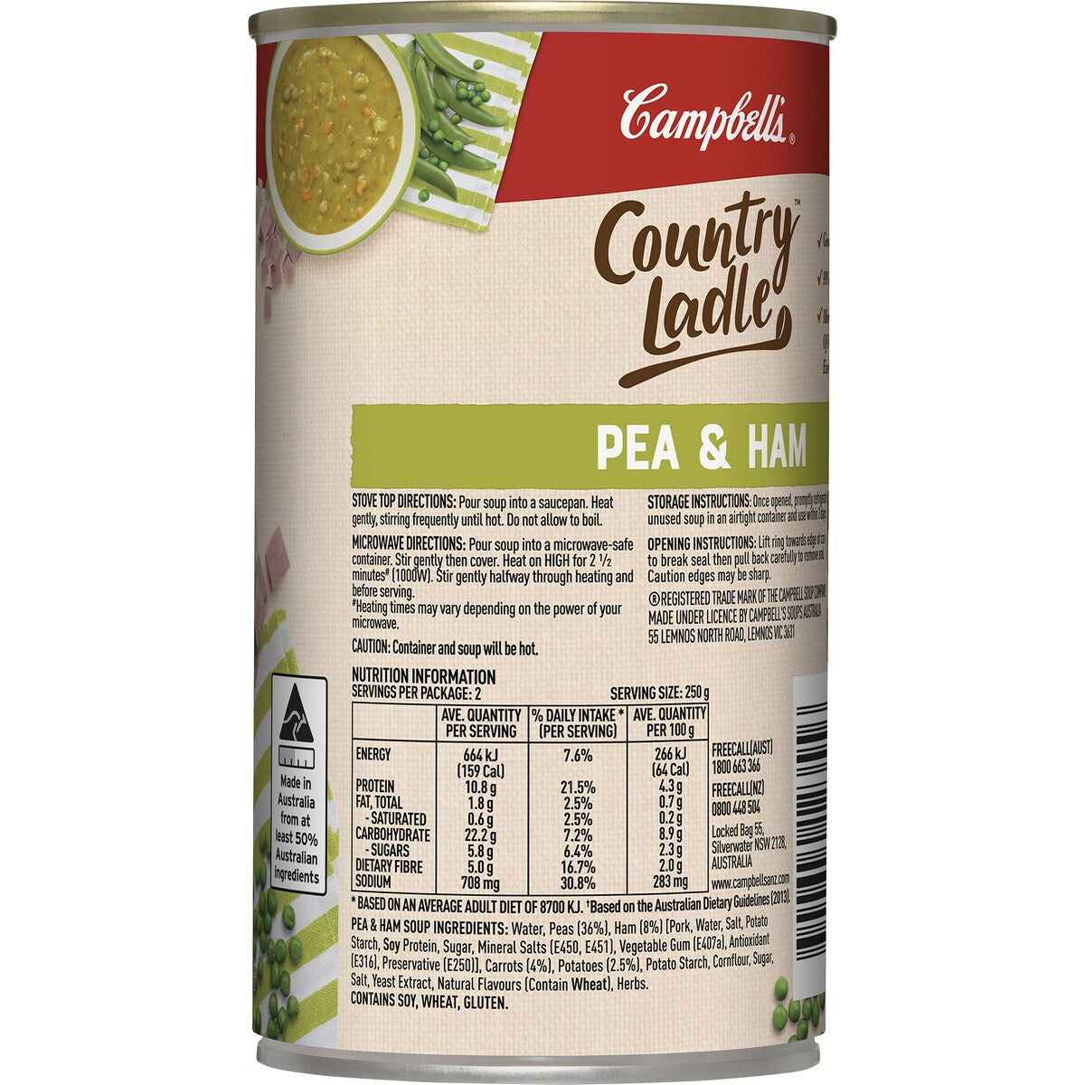 Campbells Country Ladle Soup Pea & Ham 500g