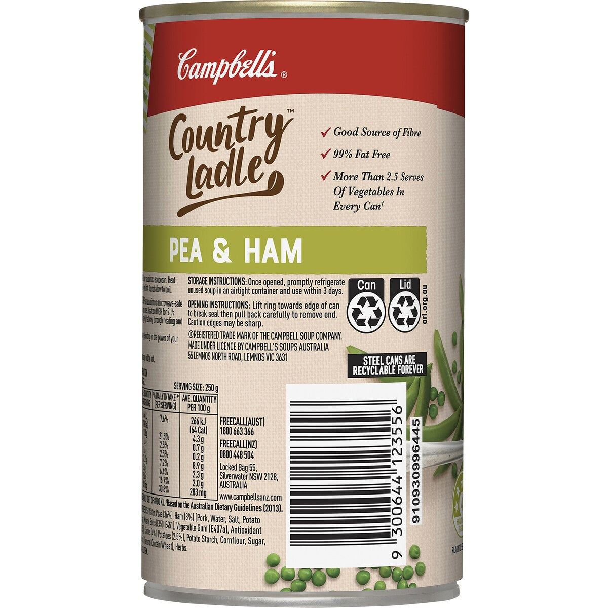 Campbells Country Ladle Soup Pea & Ham 500g