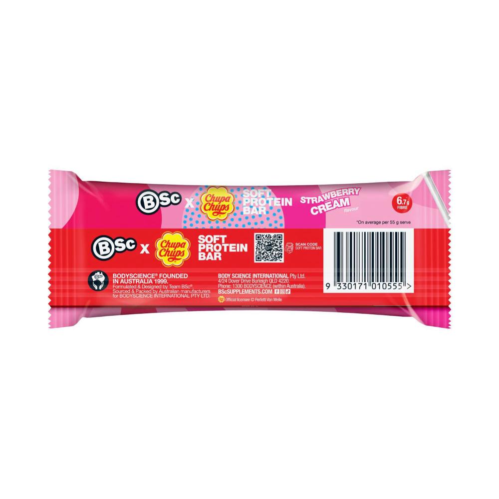 BSc X Chupa Chups Soft Protein Bar Strawberry Cream | 55g