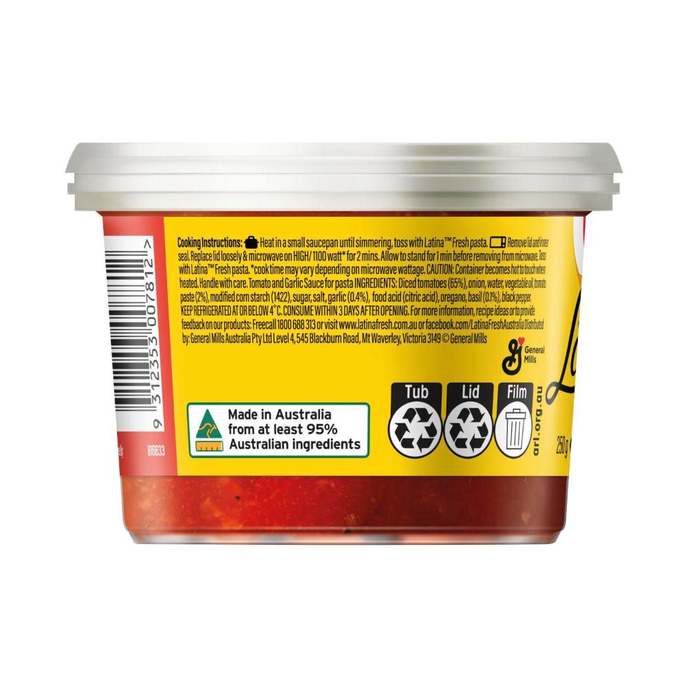 Latina Tomato & Garlic Pasta Sauce - 250g