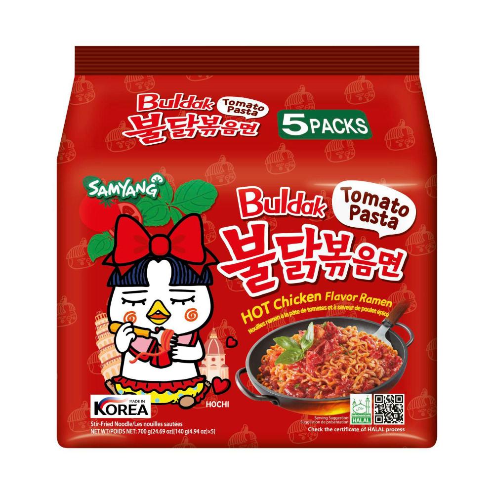 Samyang Buldak Hot Chicken Ramen Tomato Pasta 5 Pack - 700g
