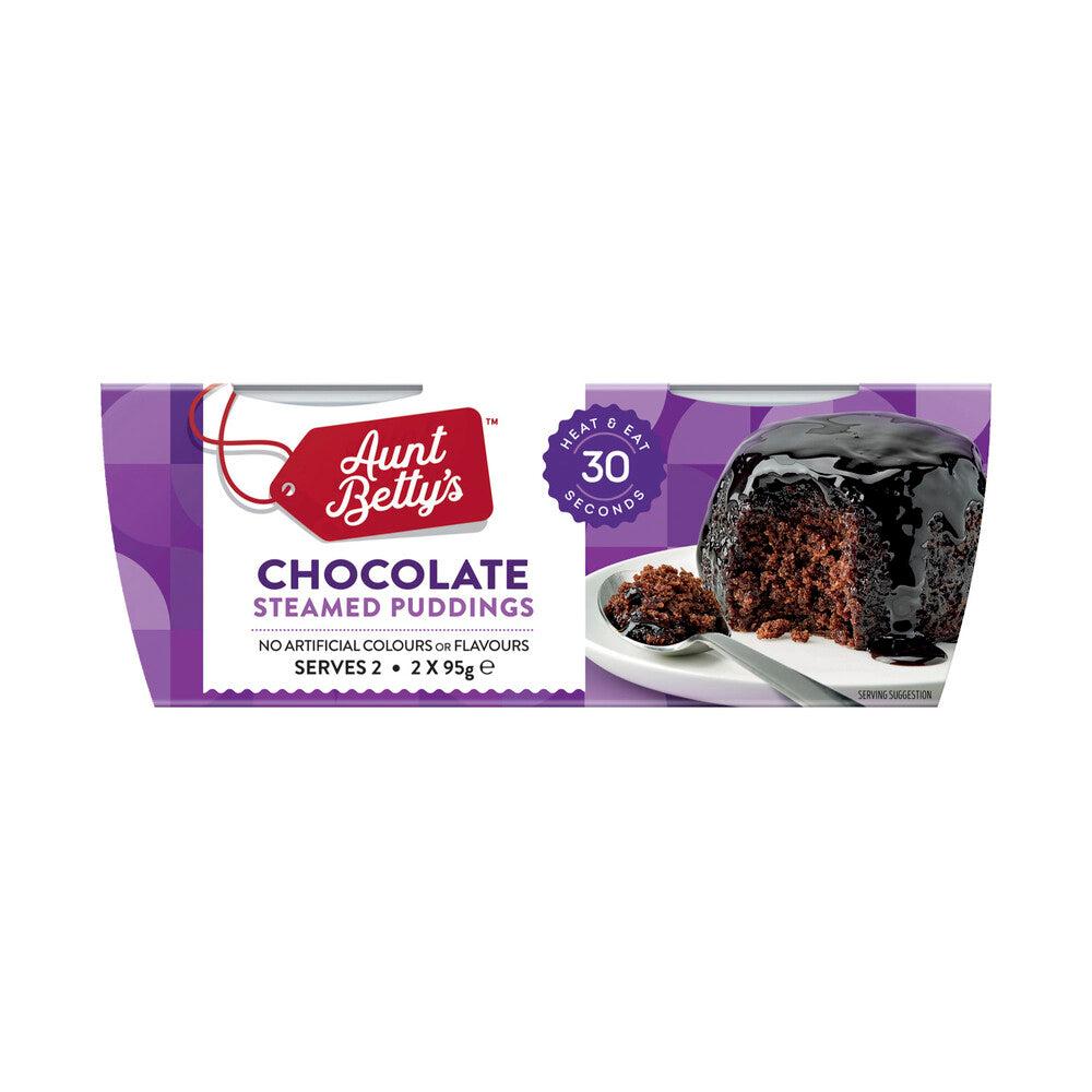 Aunt Betty's Pudding Chocolate 2 Pack - 190g
