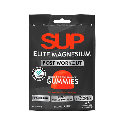 Sup Elite Magnesium Post - Work Out High-performance Gummies Raspberry ... 45 Pack