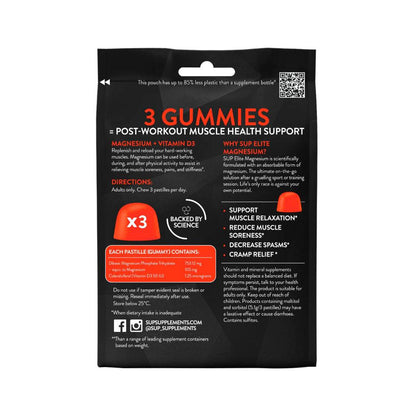Sup Elite Magnesium Post - Work Out High-performance Gummies Raspberry ... 45 Pack