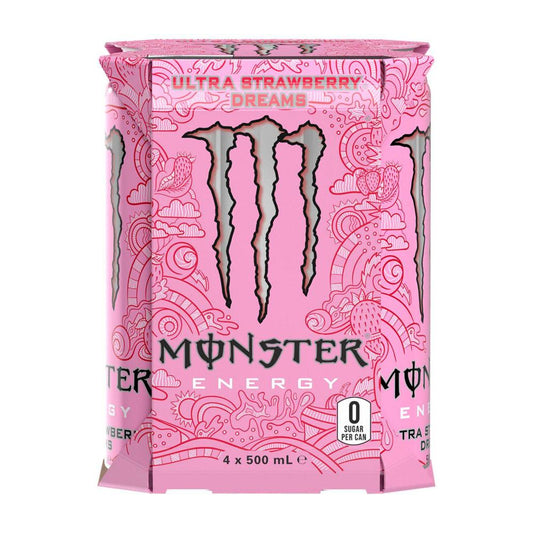 Monster Energy Strawberry Cans 4x500ml