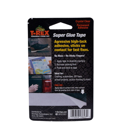 T Rex Clear Double Sided Super Glue Tape - 19mm x 4.5m