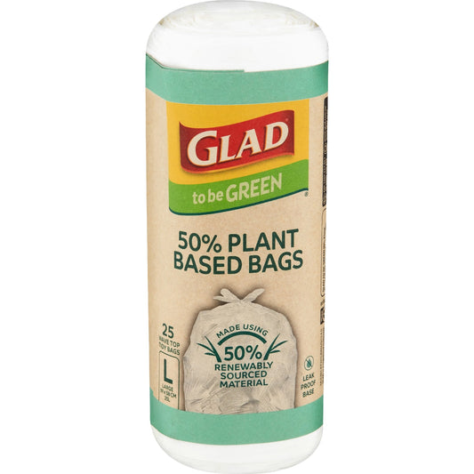 Glad To Be Green 50% Plant Based Kitchen Tidy Bags Large 25 Pack