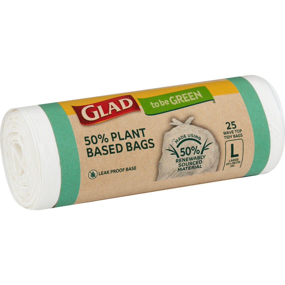 Glad To Be Green 50% Plant Based Kitchen Tidy Bags Large 25 Pack