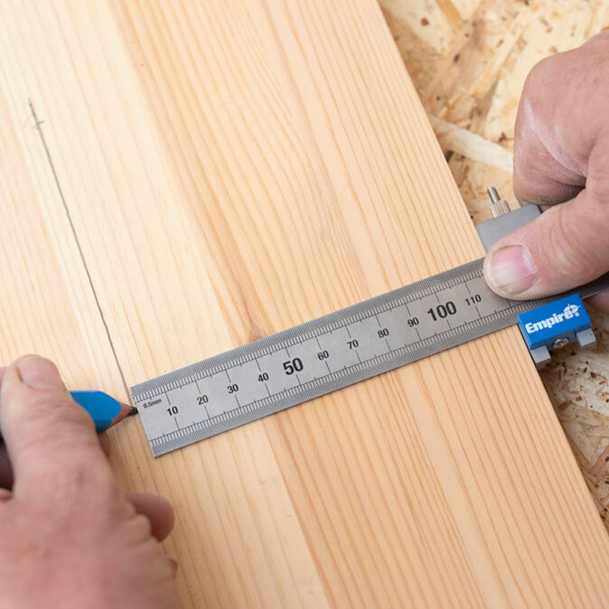 Empire Stainless Steel Ruler Stop - Adjustable Tool - 150mm to 1000mm