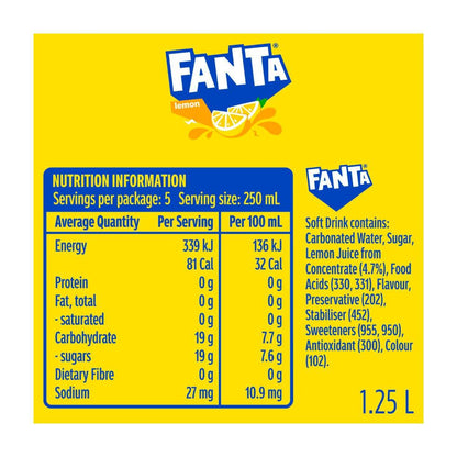 Fanta Flavours Lemon Pet - 1.25L