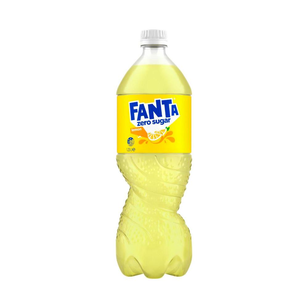 Fanta Zero Sugar Lemon Flavours Pet Soft Drink Bottle - 1.25L