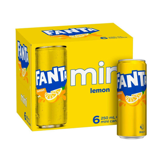 Fanta Flavours Lemon Cans 250ml - 6 Pack
