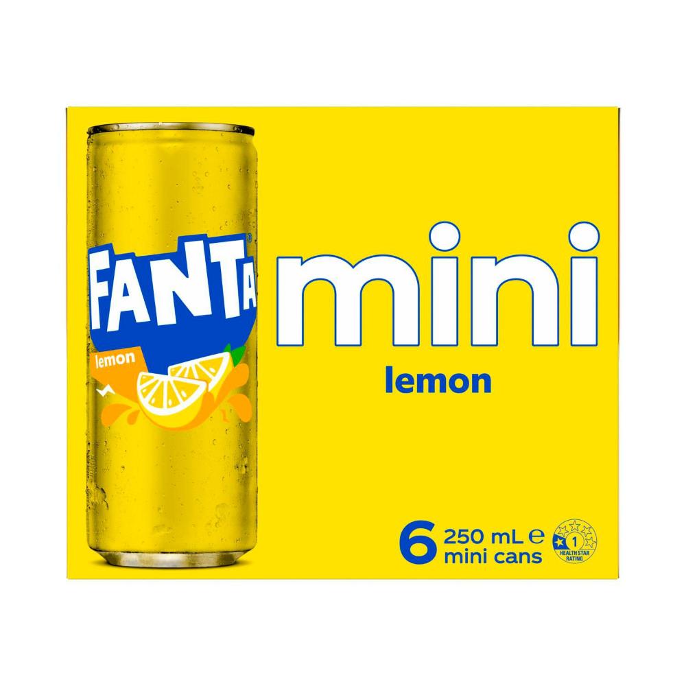 Fanta Flavours Lemon Cans 250ml - 6 Pack