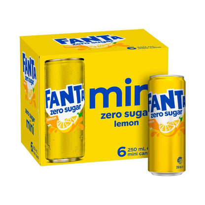 Fanta Zero Flavours Lemon Cans 250ml - 6 Pack