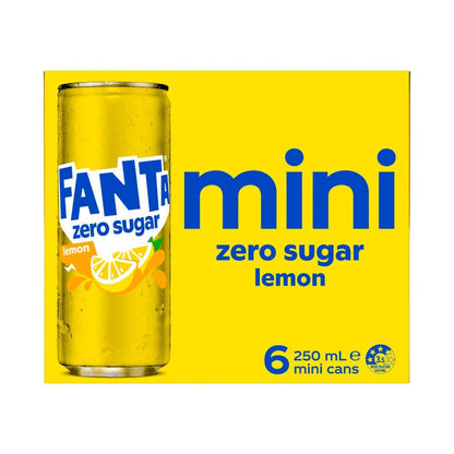 Fanta Zero Flavours Lemon Cans 250ml - 6 Pack
