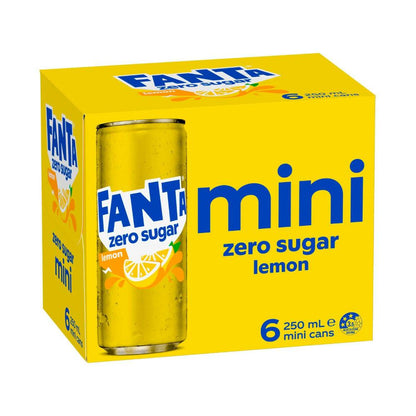Fanta Zero Flavours Lemon Cans 250ml - 6 Pack