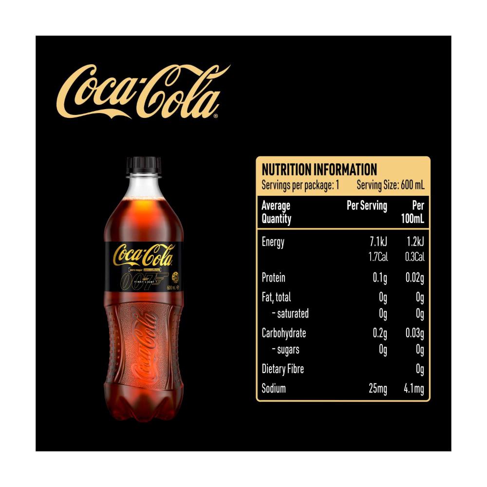 Coca-Cola Zero Caffeine Zero Sugar Soft Drink - 600mL
