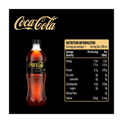 Coca-Cola Zero Caffeine Zero Sugar Soft Drink - 600mL