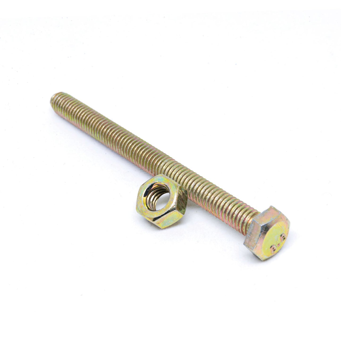 Pinnacle Hi Tensile Hex Bolt and Nut - 10 x 75mm - Yellow - 2 Pack