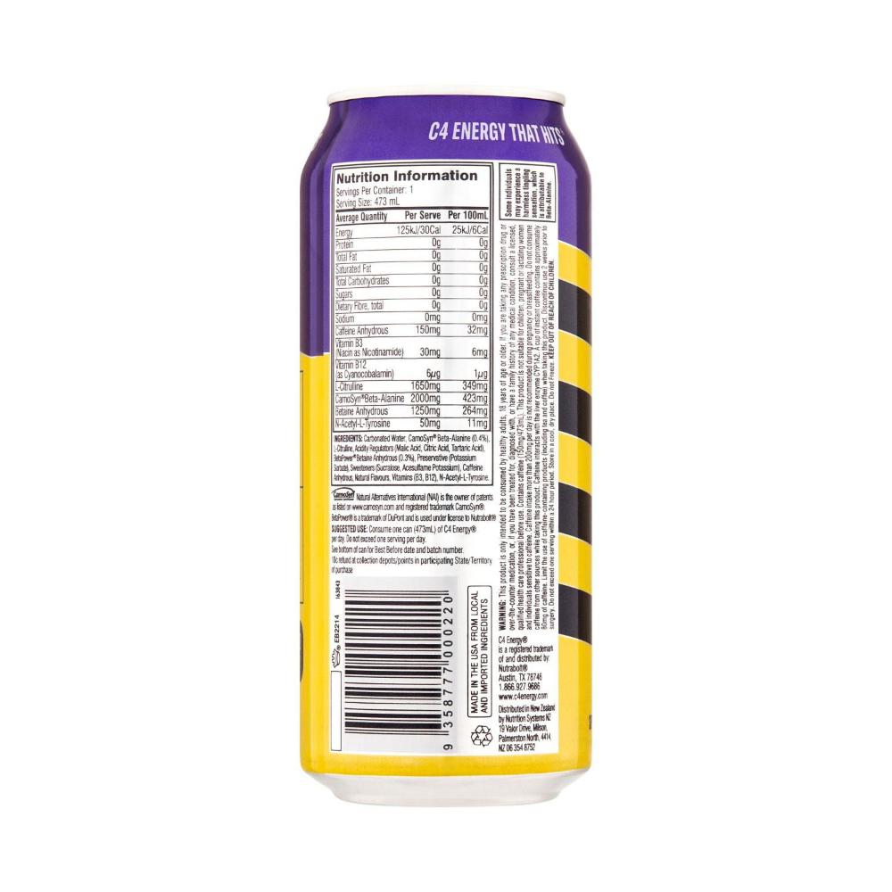 C4 Energy Drink Purple Frost - 473mL