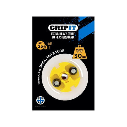 Gripit Plasterboard Fixing - 15mm - Yellow - 25 Pack