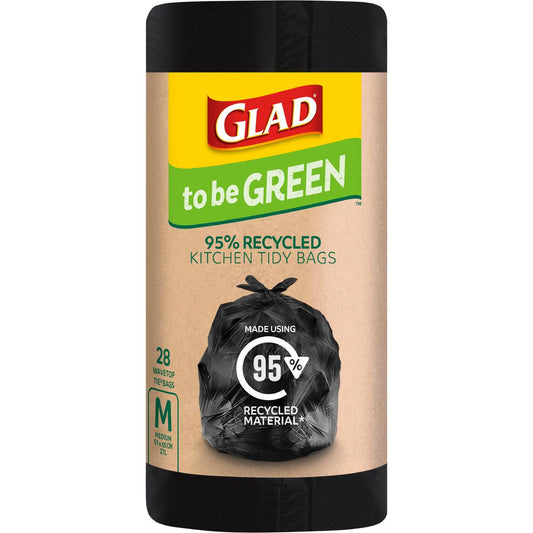 Glad To Be Green 95% Recycled Kitchen Tidy Bags Medium 28 Pack