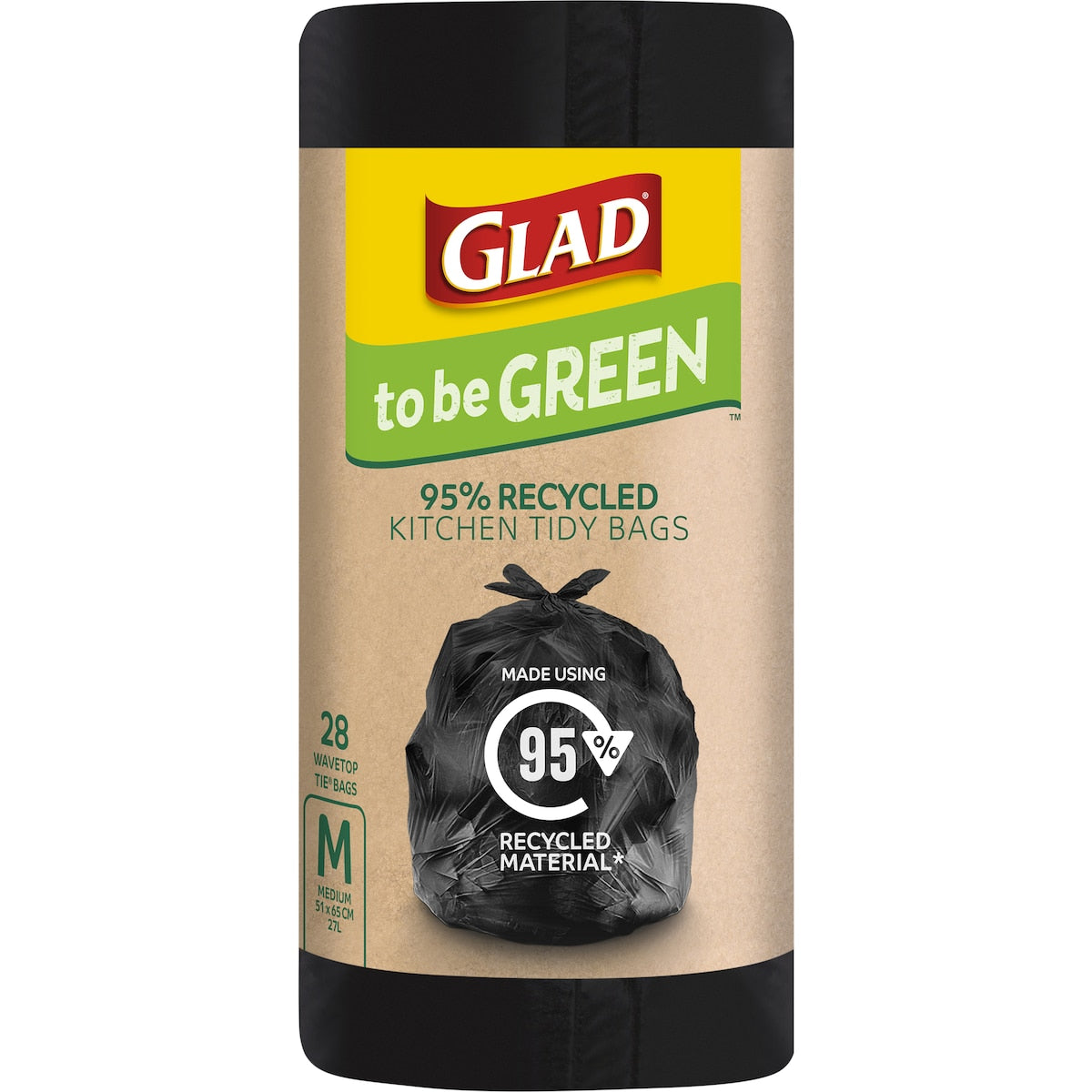 Glad To Be Green 95% Recycled Kitchen Tidy Bags Medium 28 pack