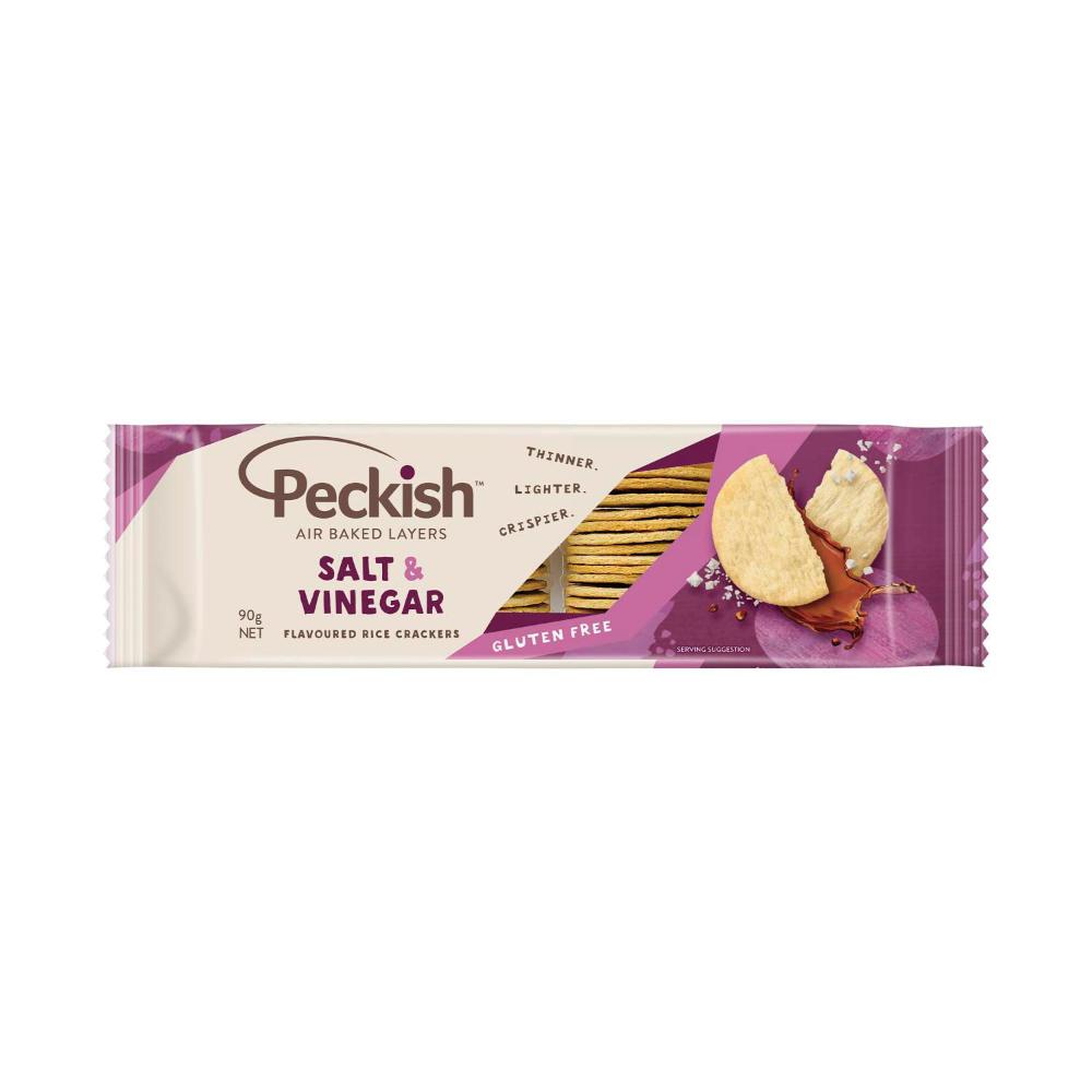 Peckish Rice Crackers Salt Vinegar - 90g