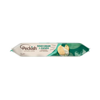Peckish Rice Crackers Sour Cream Chives - 90g