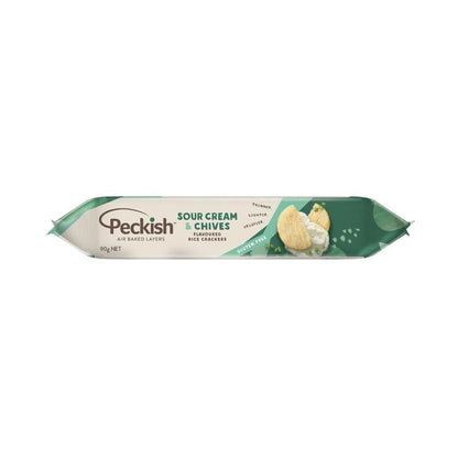 Peckish Rice Crackers Sour Cream Chives - 90g