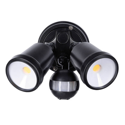 Brilliant Black Raptor III Twin Security Light - 20W - 1800 Lumens
