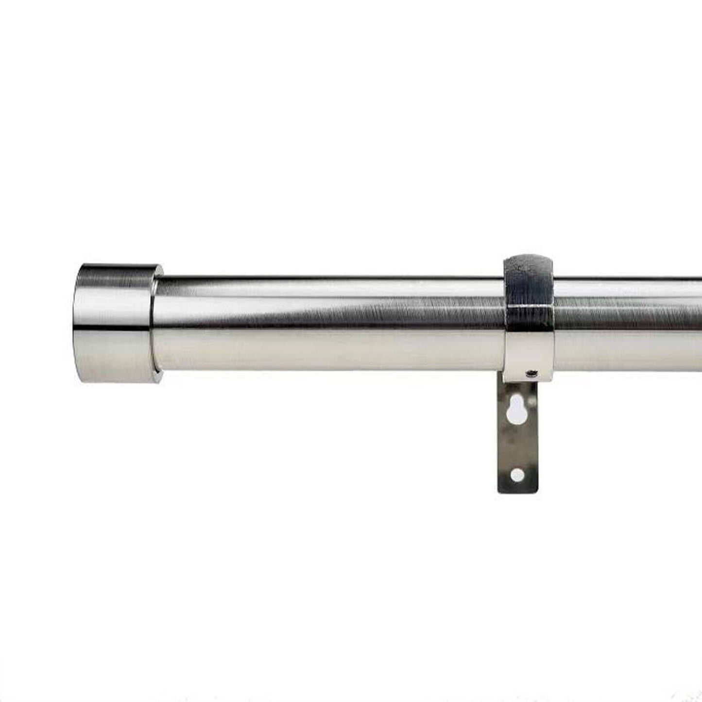 Pillar Brushed Chrome Curtain Rod Finials - 16mm - 2 Pack