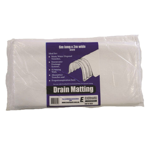 Everhard 2 x 6m White Drain Matting